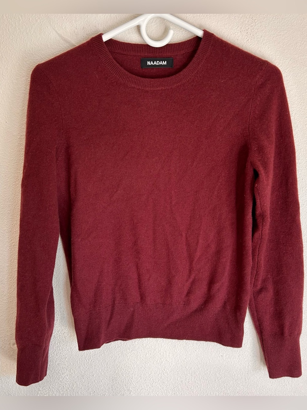 Naadam Sweater Womens XS Burgundy 100% Cashmere Crewneck Pullover Soft Knit